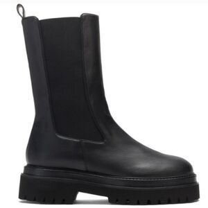 NIB Good American Chelsea Chunky Sole Combat Boots, Size 9.5, Color Black